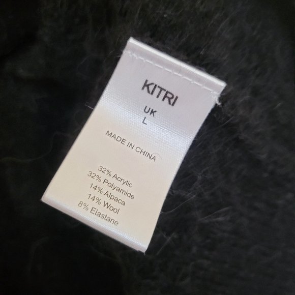 Kitri Lorna Black Alpaca Blend Zip Collar Sweater - Picture 4 of 4